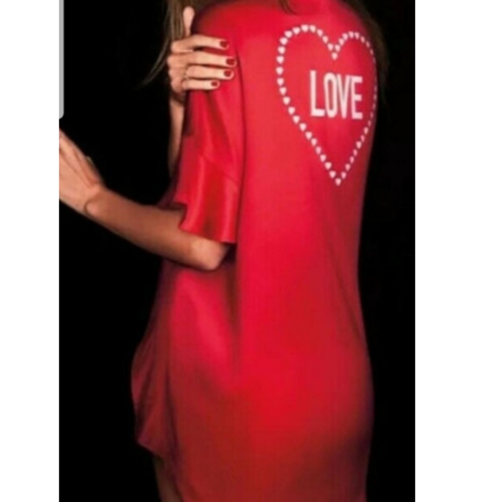 Victoria's Secret Red Satin Kimono Love Robe